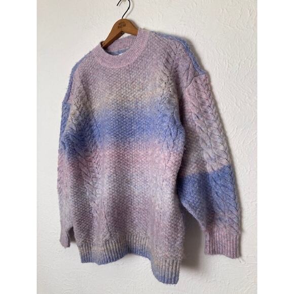 Purple & Pink OMBRE Cable Knit Sweater - Lauren Conrad - M - Picture 7 of 9